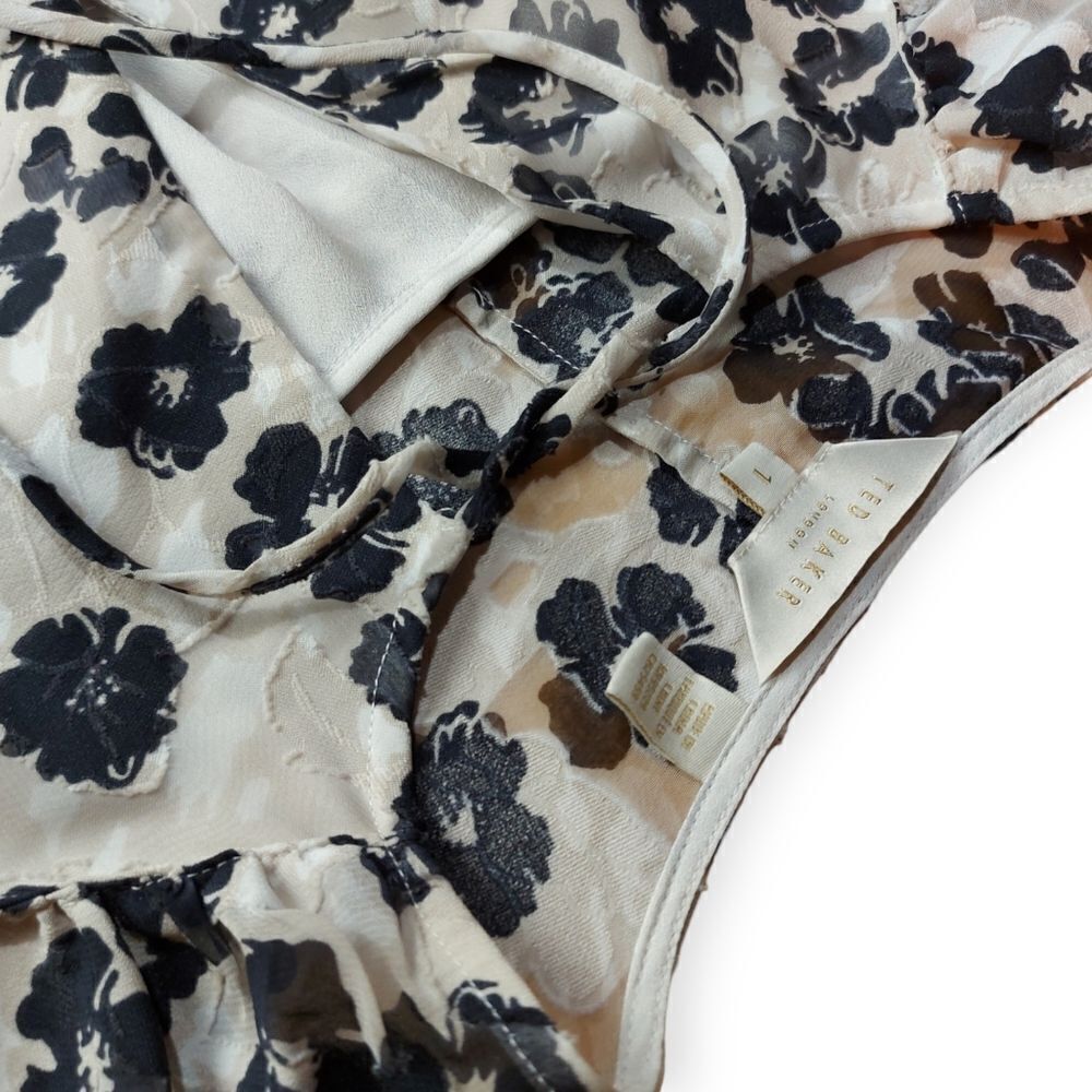 Ted Baker White Black Felici Dress Size 4 - Picture 6 of 16